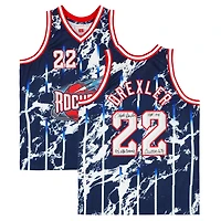 Clyde Drexler Houston Rockets Autographed Navy Marble Mitchell & Ness 1996-1997 Swingman Jersey with Multiple Inscriptions - Limited Edition of 15