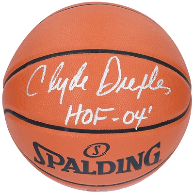 Clyde Drexler Houston Rockets Autographed Spalding Indoor/Outdoor Basketball with "HOF 04" Inscription