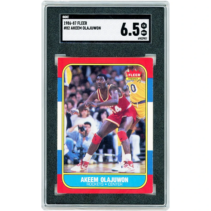 Hakeem Olajuwon Houston Rockets 1986-87 Fleer #82 SGC Authenticated 6.5 Rookie Card
