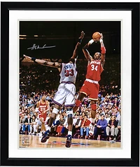 Hakeem Olajuwon Houston Rockets Autographed 16" x 20" Jumping Photograph