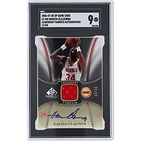 Hakeem Olajuwon Houston Rockets Autographed 2006-07 Upper Deck SP Game Used Legendary Fabrics Jersey Relic #LF-HO #12/50 SGC Authenticated 9 Card