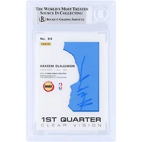 Carte authentifiée par Hakeem Olajuwon (Houston Rockets) - Saison 2013-2014 - Panini Pinnacle Clear Vision 1er quart-temps n° 84 - Beckett Fanatics Witnessed
