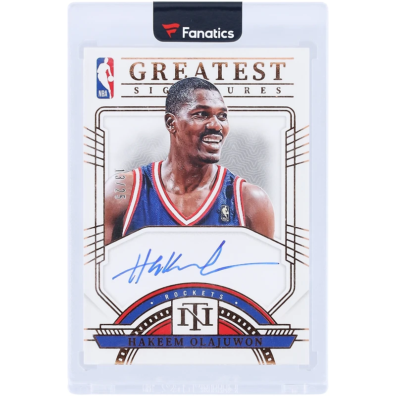 Hakeem Olajuwon Houston Rockets Autographed 2023-24 Panini National Treasures NBA Greatest Signatures #NGS-HKO #13/25 Card