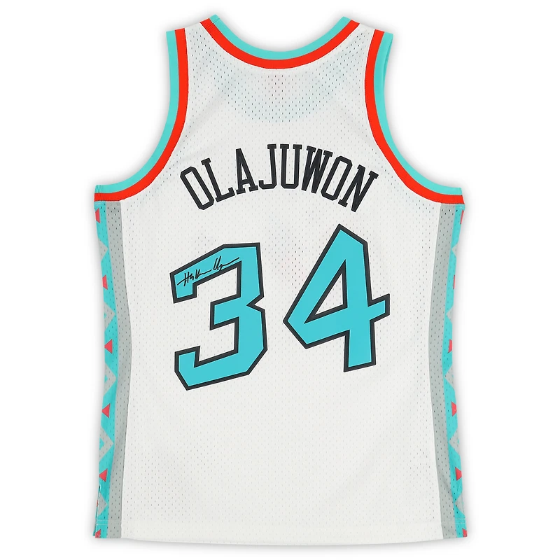 Hakeem Olajuwon Houston Rockets Autographed White Mitchell & Ness 1996 NBA All-Star Game Swingman Jersey