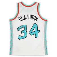 Hakeem Olajuwon Houston Rockets Autographed White Mitchell & Ness 1996 NBA All-Star Game Swingman Jersey