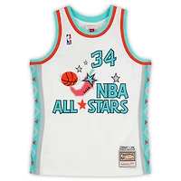 Hakeem Olajuwon Houston Rockets Autographed White Mitchell & Ness 1996 NBA All-Star Game Swingman Jersey