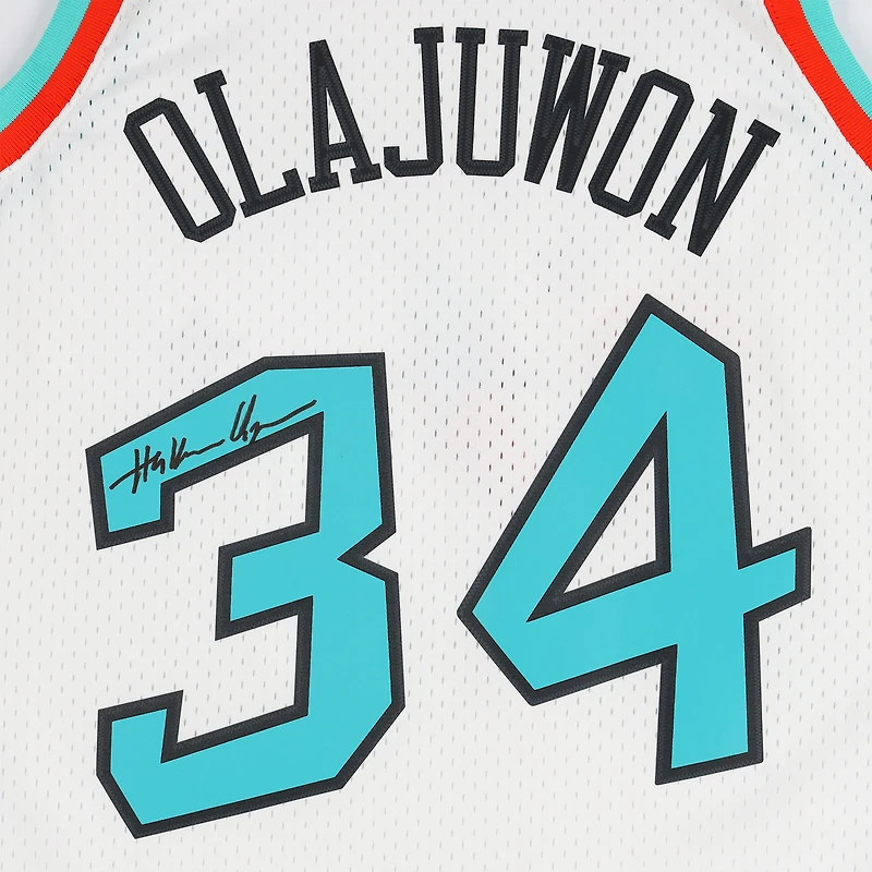 Hakeem Olajuwon Houston Rockets Autographed White Mitchell & Ness 1996 NBA All-Star Game Swingman Jersey