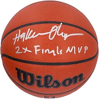 Ballon de basket d'intérieur/extérieur Wilson Authentic Series autographié par Hakeem Olajuwon des Houston Rockets avec inscription « 2x Finals MVP »
