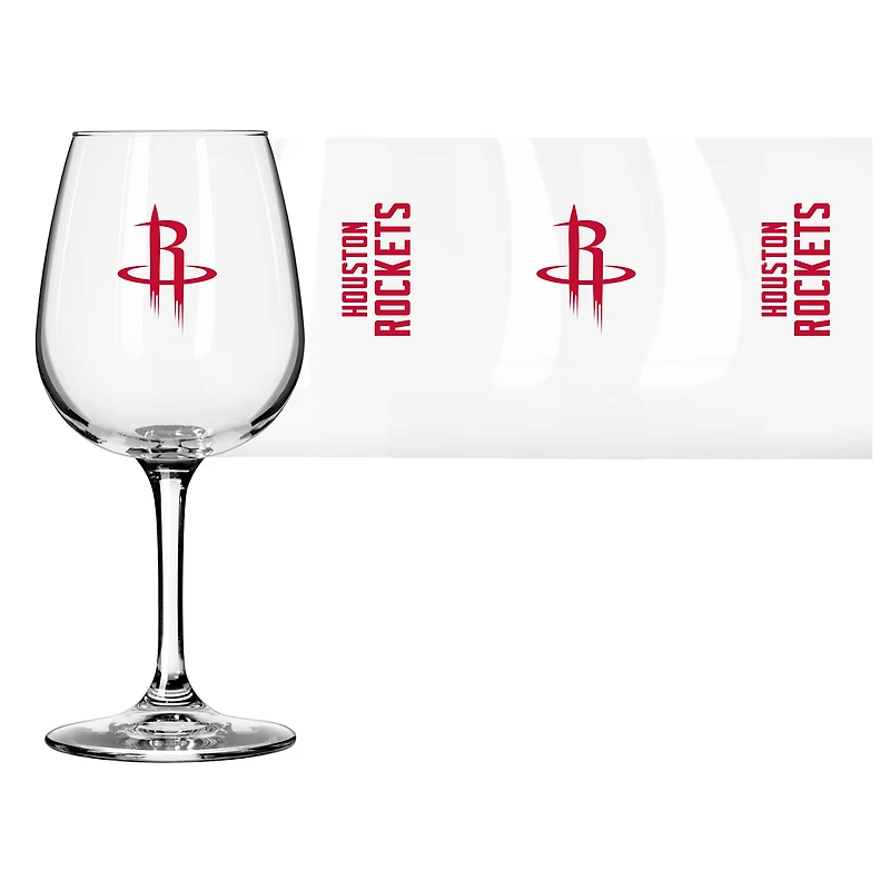 Verre à vin à pied avec logo des Houston Rockets de 12 oz