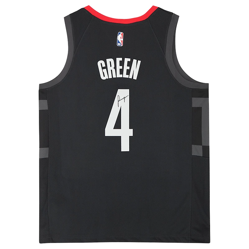 Maillot Jordan Brand Swingman 2021-22 autographié par Jalen Green Black Houston Rockets
