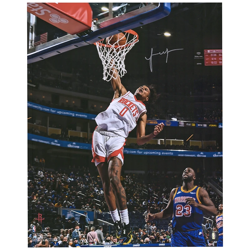 Jalen Green Houston Rockets Autographed 16" x 20" Dunk vs. Warriors Photograph