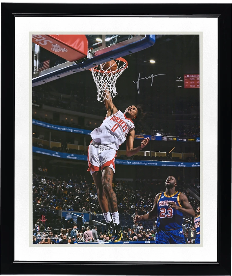 Jalen Green Houston Rockets Autographed 16" x 20" Dunk vs. Warriors Photograph