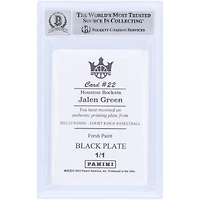 Jalen Green Houston Rockets Autographed 2021-22 Panini Court Kings Fresh Paint Black Printing Plate #22 #1/1 Beckett Fanatics Witnessed Authenticated 10 Rookie Card
