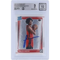 Jalen Green Houston Rockets Autographed 2021-22 Panini Donruss Optic Rated Rookie #159 Beckett Fanatics Witnessed Authenticated 9/10 Rookie Card 