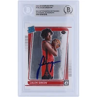 Jalen Green Houston Rockets Autographed 2021-22 Panini Donruss Optic Rated Rookie #159 Beckett Fanatics Witnessed Authenticated Rookie Card