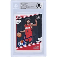 Carte de recrue authentifiée autographiée par Jalen Green Houston Rockets 2021-22 Panini Donruss The Rookies #2 Beckett Fanatics