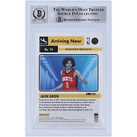 Jalen Green Houston Rockets Autographed 2021-22 Panini NBA Hoops Arriving Now #14 Beckett Fanatics Witnessed Authenticated 10 Rookie Card