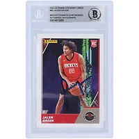 Autocollants Panini NBA 2021-22 autographiés par Jalen Green Houston Rockets #82 Beckett Fanatics Witnessed Authenticated Rookie Card
