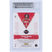 Jalen Green Houston Rockets Autographié 2021-22 Panini Player of the Day #52 Beckett Fanatics Witnessed Rookie Card Authentifié