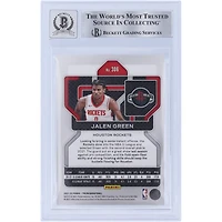 Jalen Green Houston Rockets Carte de recrue Panini Prizm #306 2021-22 autographiée Beckett Fanatics Witnessed Authenticated 10 Rookie avec l'inscription "2021 #2 Pick"