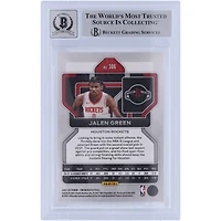 Carte de recrue Panini Prizm #306 2021-22 autographiée par Jalen Green Houston Rockets, Beckett Fanatics Witnessed Authenticated 9/10