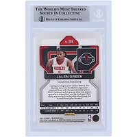 Carte de recrue authentifiée signée Jalen Green Houston Rockets 2021-22 Panini Prizm #306 Beckett Fanatics