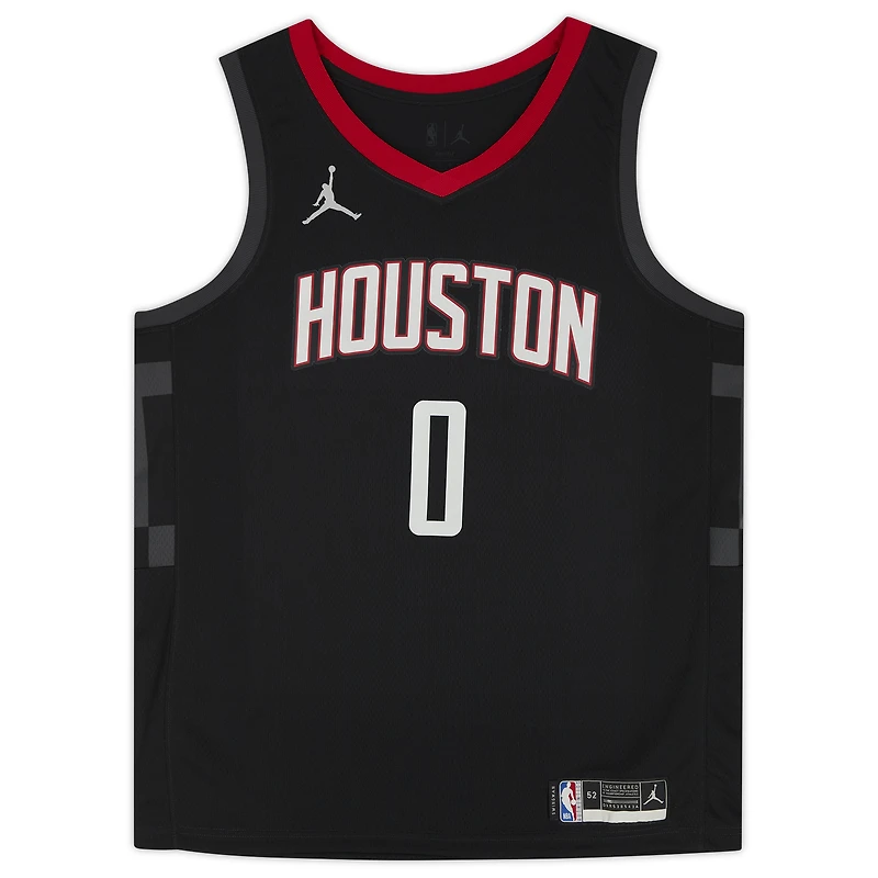 Jalen Green Houston Rockets Autographed 2021 Jordan Black Statement Edition Swingman Jersey with "2021 #2 Draft Pick" Inscription