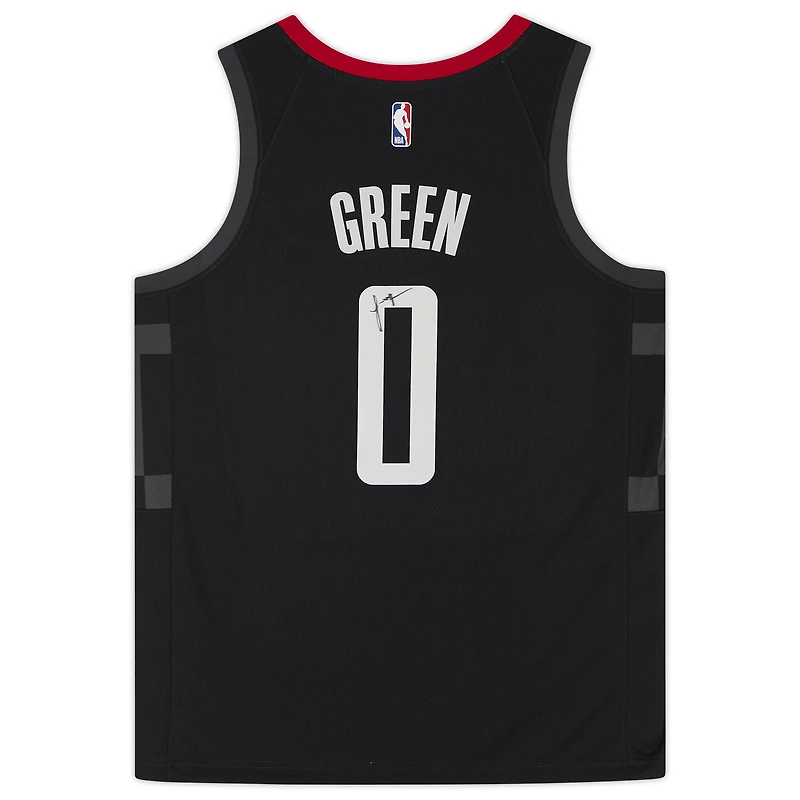 Maillot Swingman Jordan Black Statement Edition 2021 autographié par Jalen Green des Houston Rockets