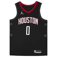 Maillot Swingman Jordan Black Statement Edition 2021 autographié par Jalen Green des Houston Rockets