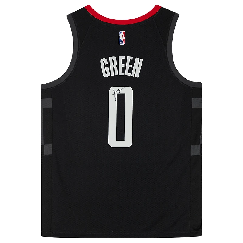 Maillot Swingman Jordan Black Statement Edition 2021 autographié par Jalen Green des Houston Rockets