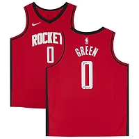 Maillot Swingman Nike Red Icon Edition 2021 autographié par Jalen Green des Houston Rockets avec inscription « 2021 #2 Pick »