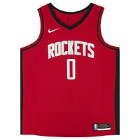 Maillot Swingman Nike Red Icon Edition 2021 autographié par Jalen Green des Houston Rockets avec inscription « 2021 #2 Pick »