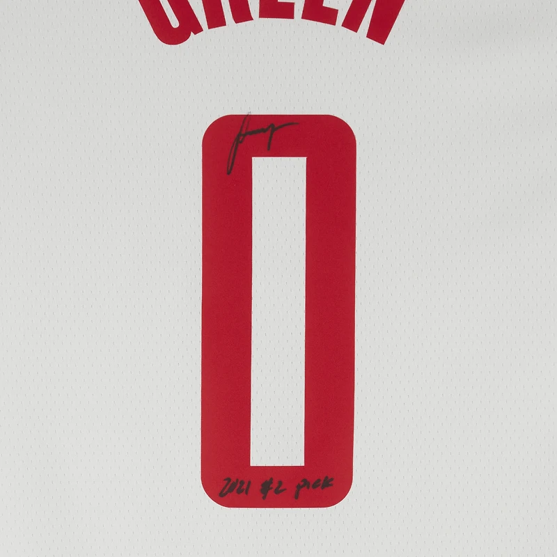 Jalen Green Houston Rockets Autographed 2021 Nike White Association Edition Swingman Jersey with "2021 #2 Draft Pick" Inscription