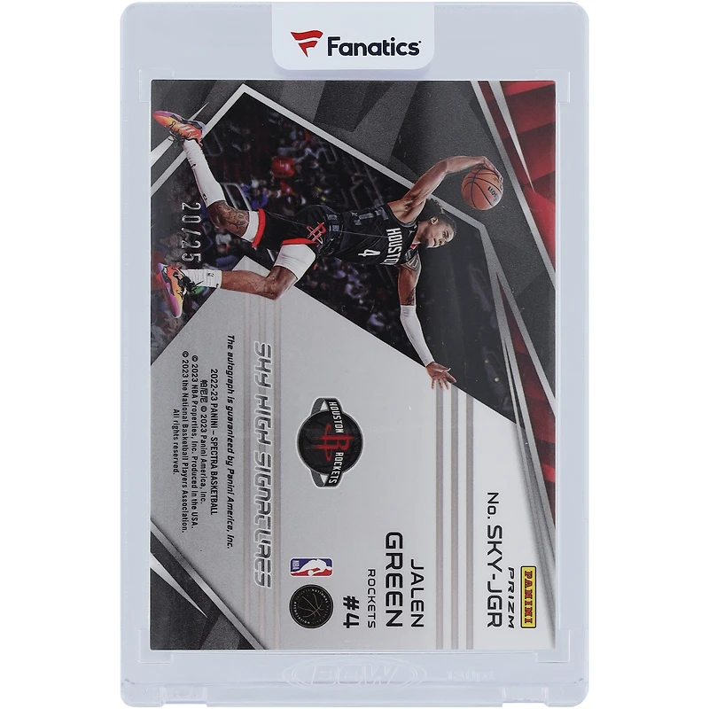 Jalen Green Houston Rockets Autographed 2022-23 Panini Spectra Meta Prizm #SKY-JGR #20/25 Card