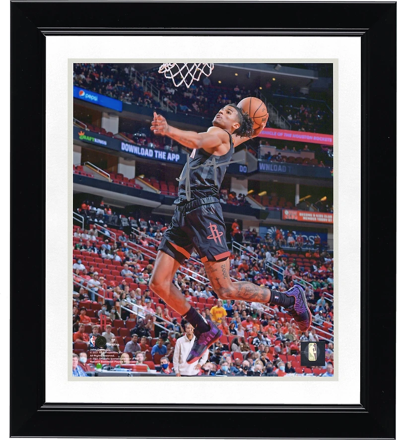 Jalen Green Houston Rockets Autographed 8" x 10" Black Jersey Dunk Photograph