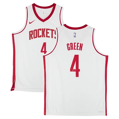 Maillot Nike Swingman blanc dédicacé par Jalen Green des Houston Rockets