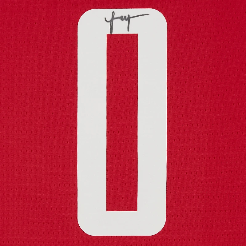 Maillot Nike Icon Edition Swingman rouge autographié par Jalen Green des Houston Rockets 2021-22