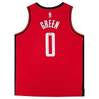 Maillot Nike Icon Edition Swingman rouge autographié par Jalen Green des Houston Rockets 2021-22