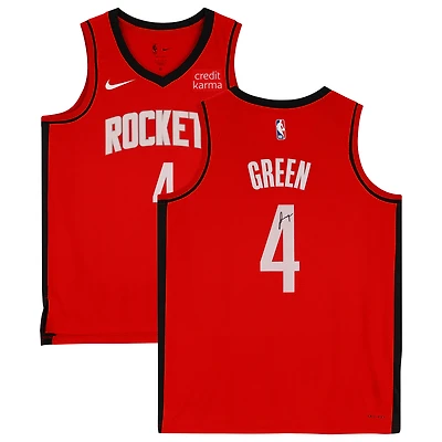 Maillot Nike Icon Swingman #4 rouge autographié par Jalen Green des Houston Rockets pour la saison 2022-23
