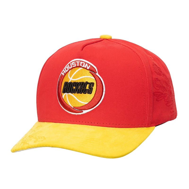 Casquette ajustable rouge/jaune pour homme Mitchell & Ness Houston Rockets May Flowers