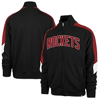 Men's '47  Black Houston Rockets Wordmark Shoot Out Full-Zip Track Jacket