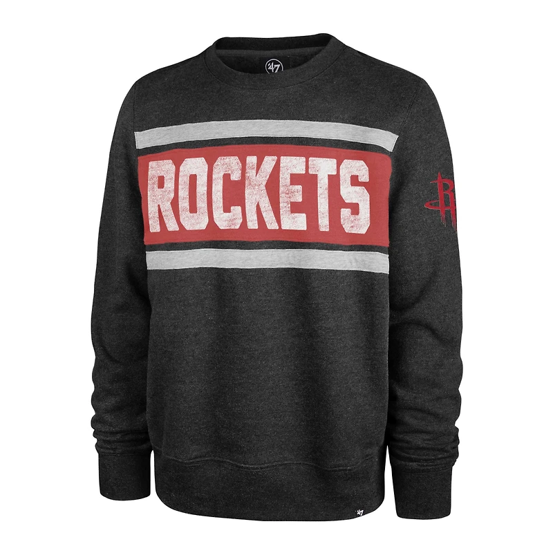 Men's '47 Heather Black Houston Rockets Tribeca Emerson Pullover Sweatshirt