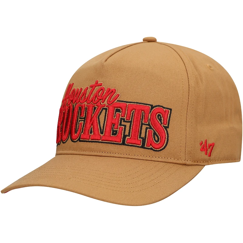 Men's '47 Tan Houston Rockets Barnes Hitch Adjustable Hat