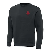 Men's Antigua Charcoal Houston Rockets Victory Crewneck Pullover Sweatshirt