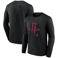 Men's  Black Houston Rockets Midnight Mascot Long Sleeve T-Shirt
