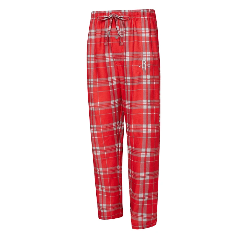 Men's Concepts Sport Red/Heather Gray Houston Rockets Regulate Long Sleeve T-Shirt & Plaid Pant Set
