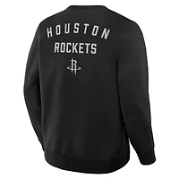Sweat-shirt à capuche premium Fanatics noir Houston Rockets Crossover Collection Defensive Rotation Drill pour homme