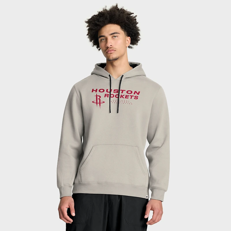 Men's Fanatics Off White Houston Rockets Crossover Collection Blocked Shot Premium Pullover Hoodie