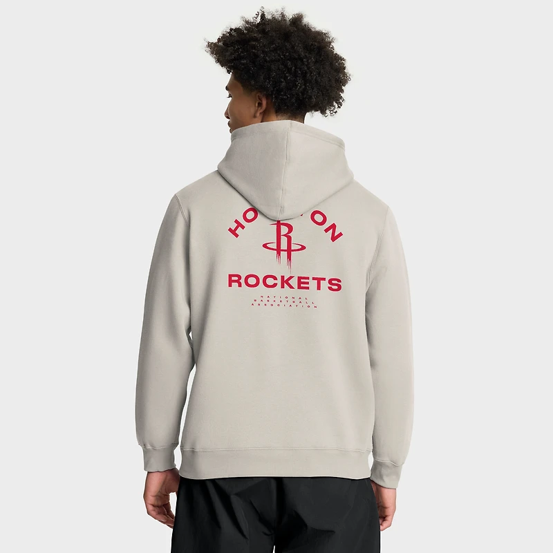 Sweat à capuche premium blanc cassé des Houston Rockets de la collection Crossover Fanatics pour homme, motif tir bloqué