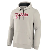 Sweat à capuche premium blanc cassé des Houston Rockets de la collection Crossover Fanatics pour homme, motif tir bloqué